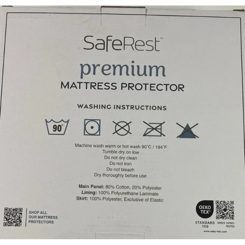 SafeRest Twin Size Premium Hypoallergenic Waterproof Mattress Protector - Vinyl